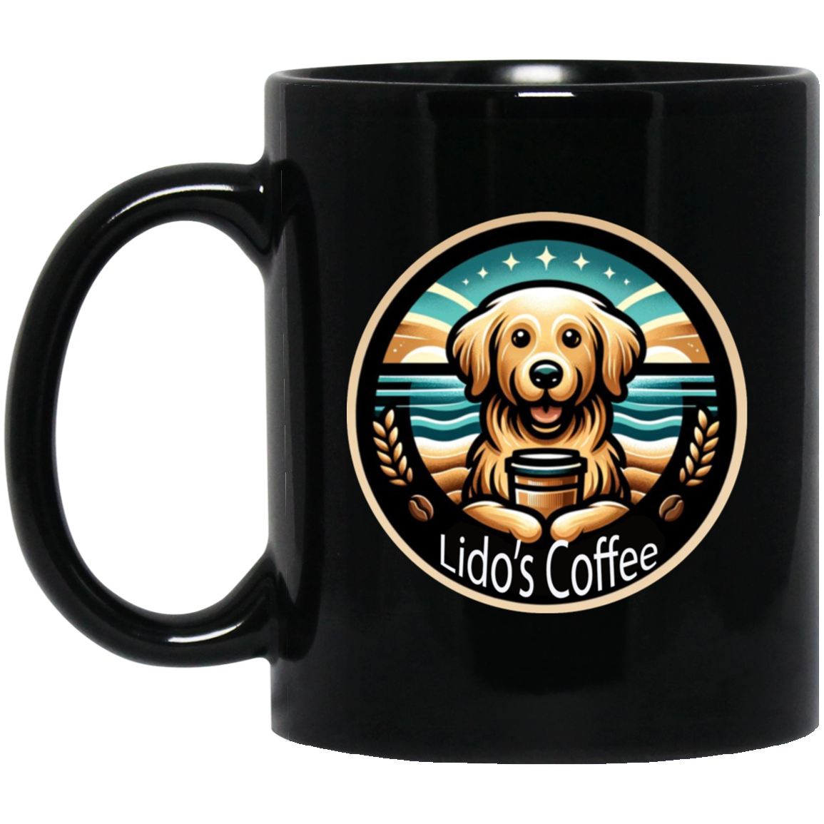 Lido's Coffee 11oz Black Mug