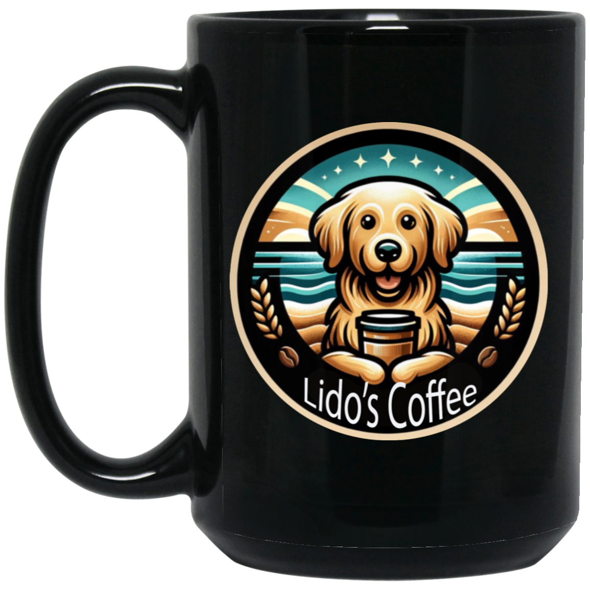 Lido's Coffee 15oz Black Mug