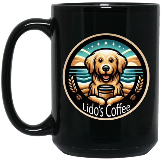 Lido's Coffee 15oz Black Mug